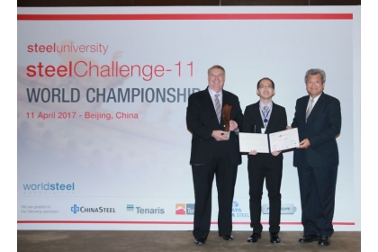 Taiwan’s Li Chia-chun, a doctoral candidate at National Chung Hsing University in the central city of Taichung, claimed first place April 11 in the student category of the 2017 steelChallenge-11, a computer-simulated steelmaking competition staged by the 