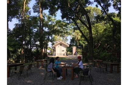 中興大學新化林場「Forest76」森林咖啡開賣，遊客坐擁整座桃花心林森林。記者吳淑玲／攝影