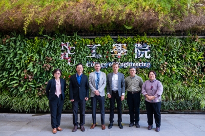 德國薩爾大學法學者Georg Borges及Dimitrios Linardatos兩位教授與中興大學《智慧永續新農業研究發展中心》AI專案計畫團隊成員合影