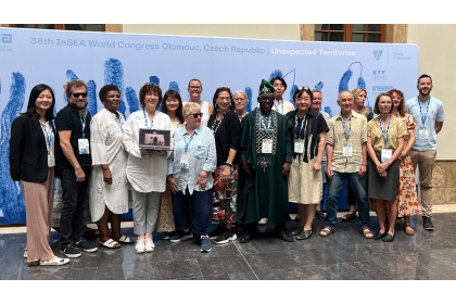 Associate Professor Hsin-Yi Chao with current members of the International Society for Education Through Art (InSEA) Executive Council at the 2025 World Congress in the Czech Republic.