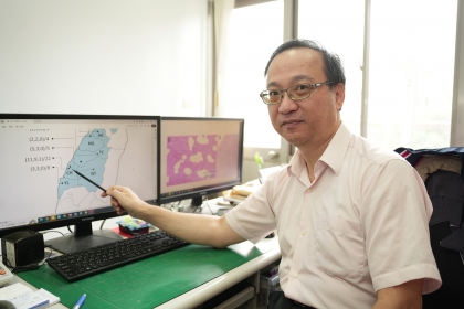 The first case of PCV4 was discovered in Changhua County. The screen on the right shows the pathological sections of this case.