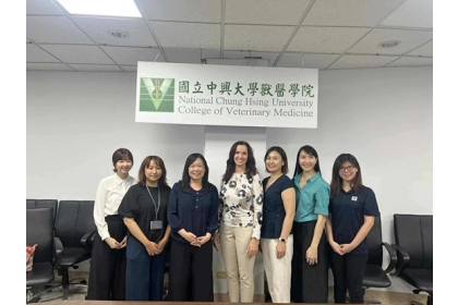 From left: Dr. Hsia-Ling Chen (Ph.D. student, Dept. of Veterinary Medicine), Dr. Pin-Chen Liu (Faculty, Dept. of Veterinary Medicine), Dr. Wen-Ying Chen (Chair, Dept. of Veterinary Medicine), Dr. Iveta Becvarova (ACVIM - Nutrition, Sr.Director of Global A
