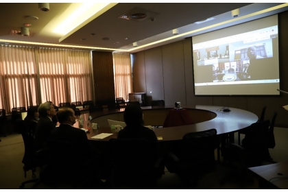 Distinguished Delegates of National Chung Hsing University having a virtual ceremony with Sister School Mizoram University of India.