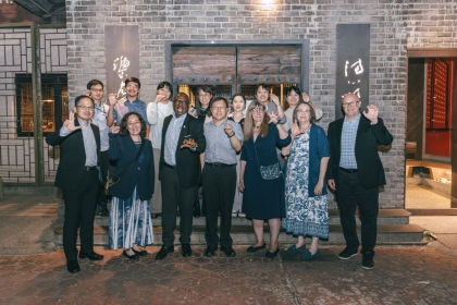 NCHU hosted a reception dinner for the TAMUS delegation on August 12. Front row, from left: Dr. Shun-Yung Kevin Wang, Dr. Kai-Jung Chi (Associate Vice President for International Affairs), Dr. Godlove Taminang Fonjweng, Dr. Chi-Chung Chou (Senior Vice Pre