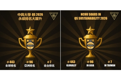 NCHU Achieves Its Best-Ever Ranking in QS Sustainability 2026 Placing #443 Globally with Outstanding Environmental, Social, and Governance Performance