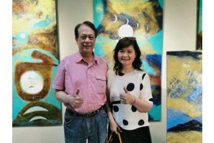 藝術家林輝堂和葛映惠應邀在興大藝術中心舉辦《天行健》油畫創作展